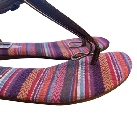 Toms Playa Tribal Womens Ankle Strap Thongs Flip Flops Leather Summer Shoes 6.5 - Picture 13 of 16